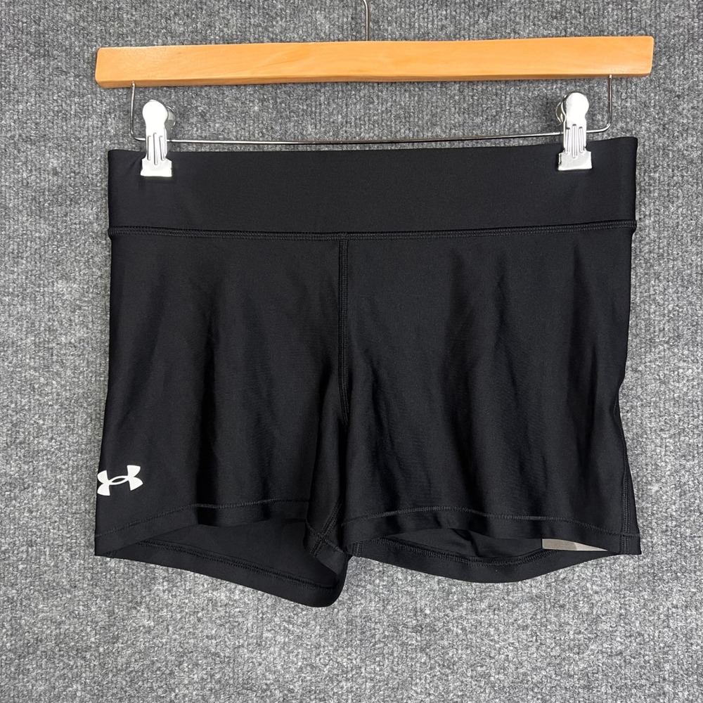 NEW Under Armour Compression Shorty Large Black Mid Rise HeatGear